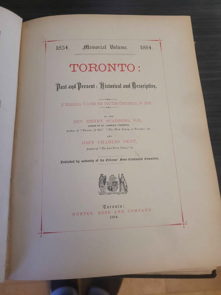 Memorial Volume - City of Toronto - 1884 Numbered Vintage