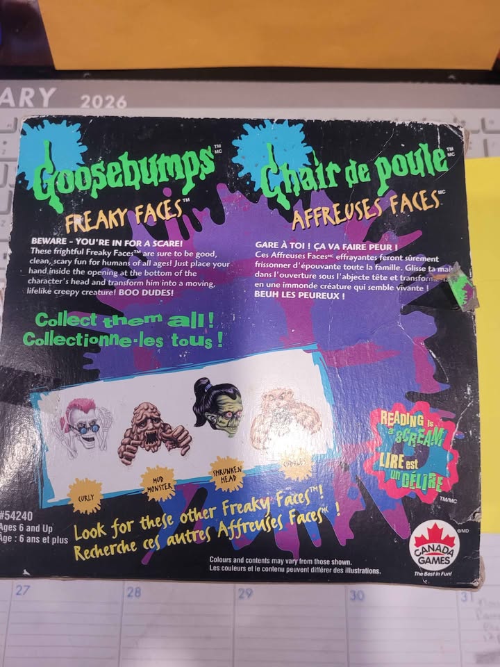 Goosebumps | Freaky Faces | In Original Box w/ Tape